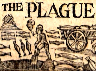 Man Smoking While Burying Plague Victims